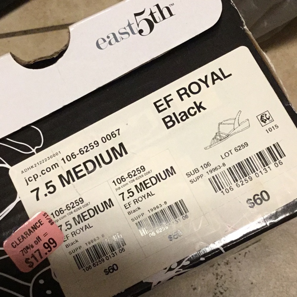 New 1.5” East 5th leather string upper sandals.